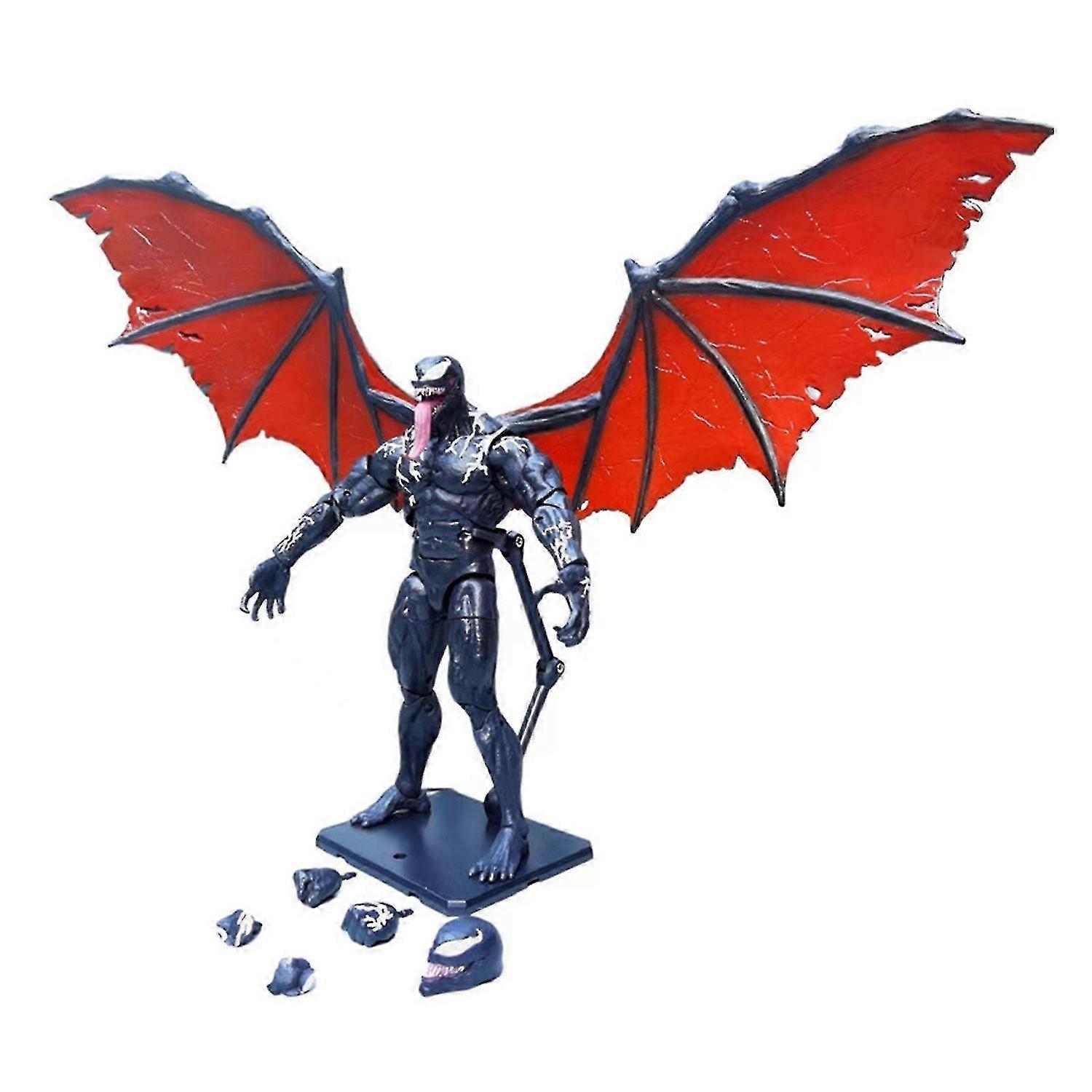 1 Set Venom Figure Two-winged Symbiote Movable Joint Character Miniature Figurines Collectible Movie Version Figure Action Figure