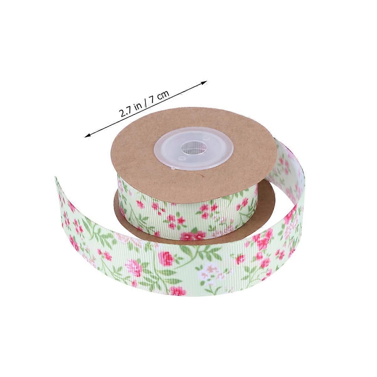 Vintage Floral Ribbon Flower Pattern Hair Bow Making Scrap Booking 2.5Cm Width 5 Yard Length 1 Roll
