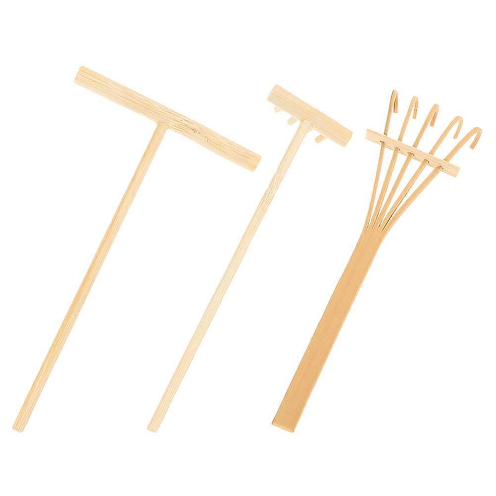 Zen Garden Rake Bamboo Durable Sand Tray Tool for 4Sets Decoration