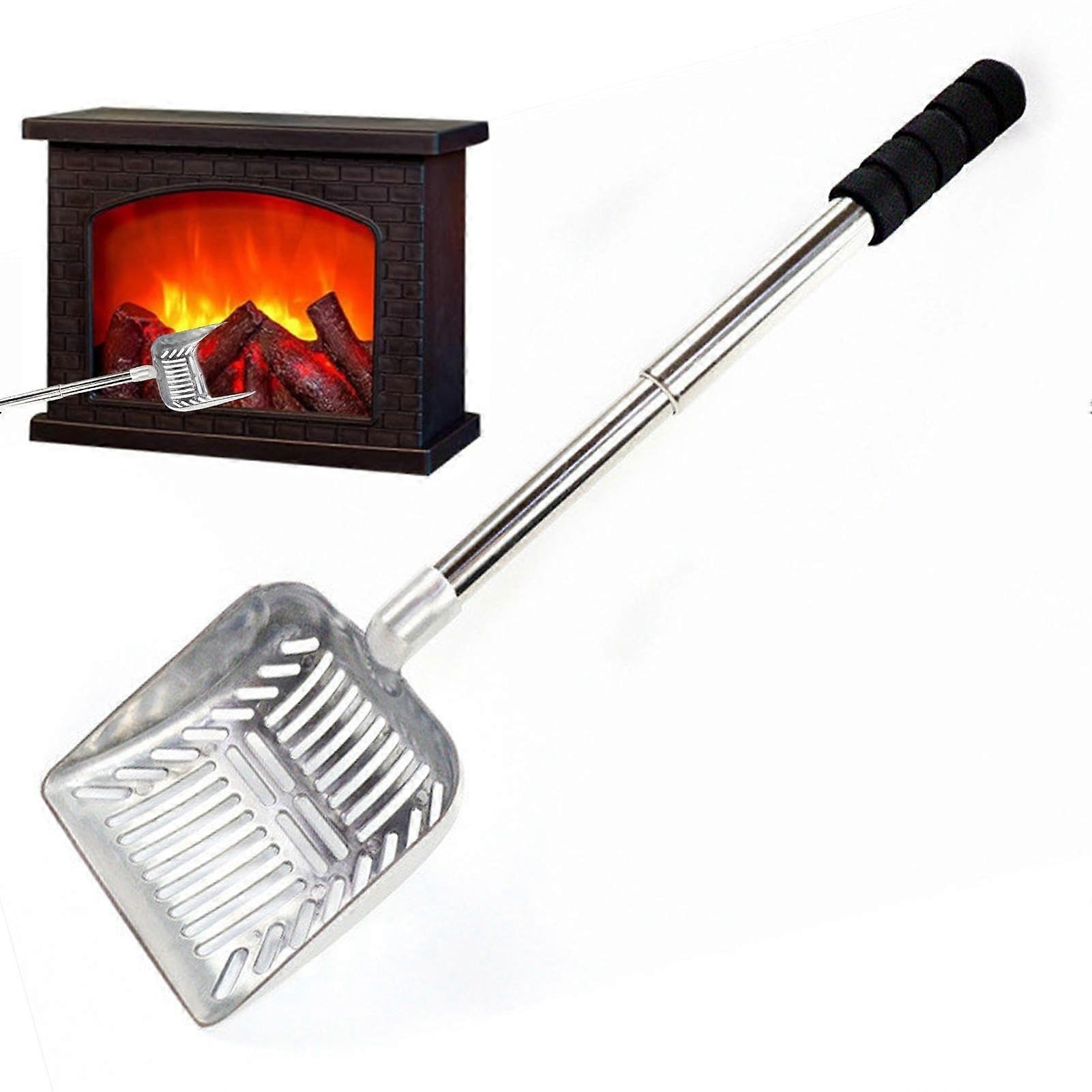 Hollow Out Shovel Adjustable Ash Sifter, Stainless Steel Shovel With Telescoping Handle, 15x13.5x5 cm Outdoor Utility