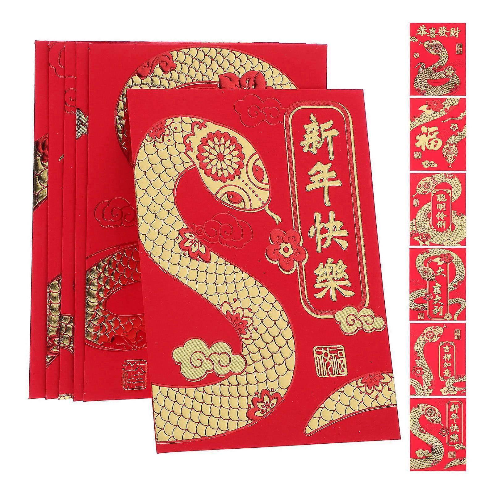 Chinese New Year Red Packets Traditional Red Envelopes for Wine Storage 144Pcs