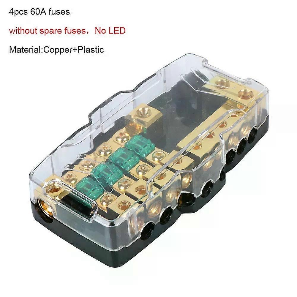 24V 12V 30A 60A Fuse Blade Box Splitter Block DC Distribution LED Indicator Accessores For Car Player Audio Stereo Fuses Holder