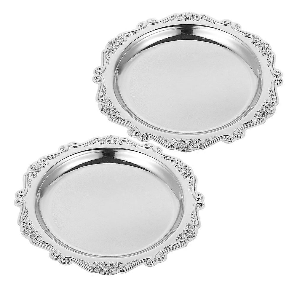Zero Food Snack Tray Iron Durable Metal Serving Tray 2Pcs for Home Use