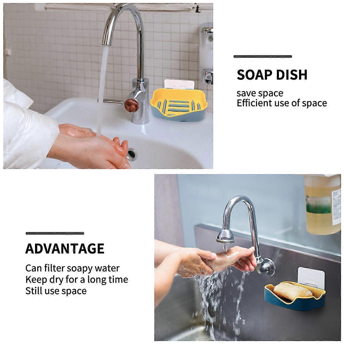 8Pcs Rectangular Soap Storage Box Simple Design For Bathroom And Kitchen Water Drainage Solutions