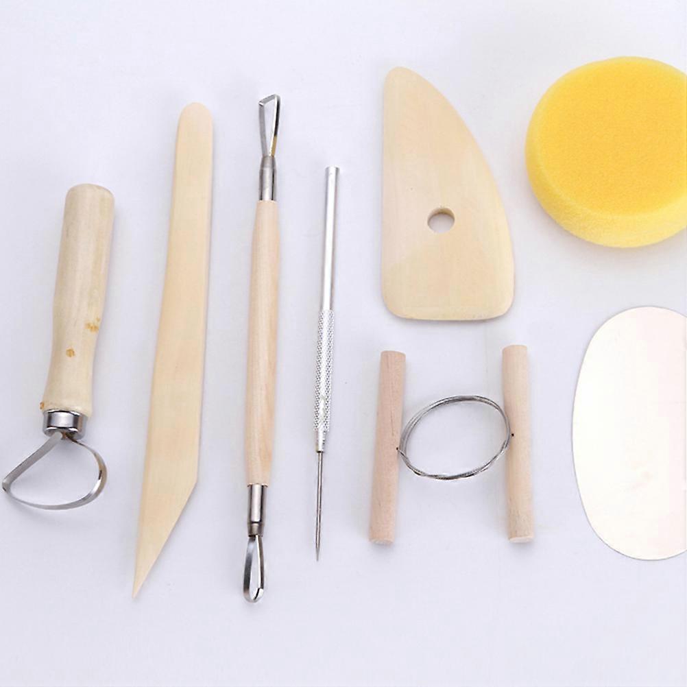 Pottery Tools Wooden Pottery Tool Kit for 8Pcs Assorted Color Kit