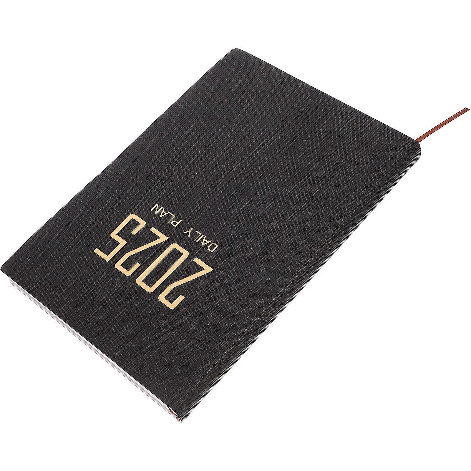 2025 Daily Weekly Monthly Planner Notebook Simple Design Travel Journal For Black 2Pcs