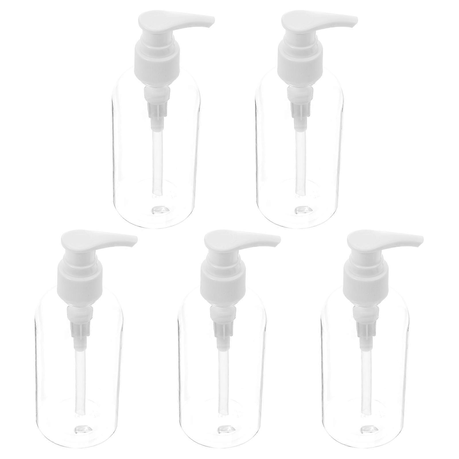 Hand Wash Bottle 5Pcs Press Type Lotion Bottles Portable Travel Container White Liquid Dispensing Durable Storage