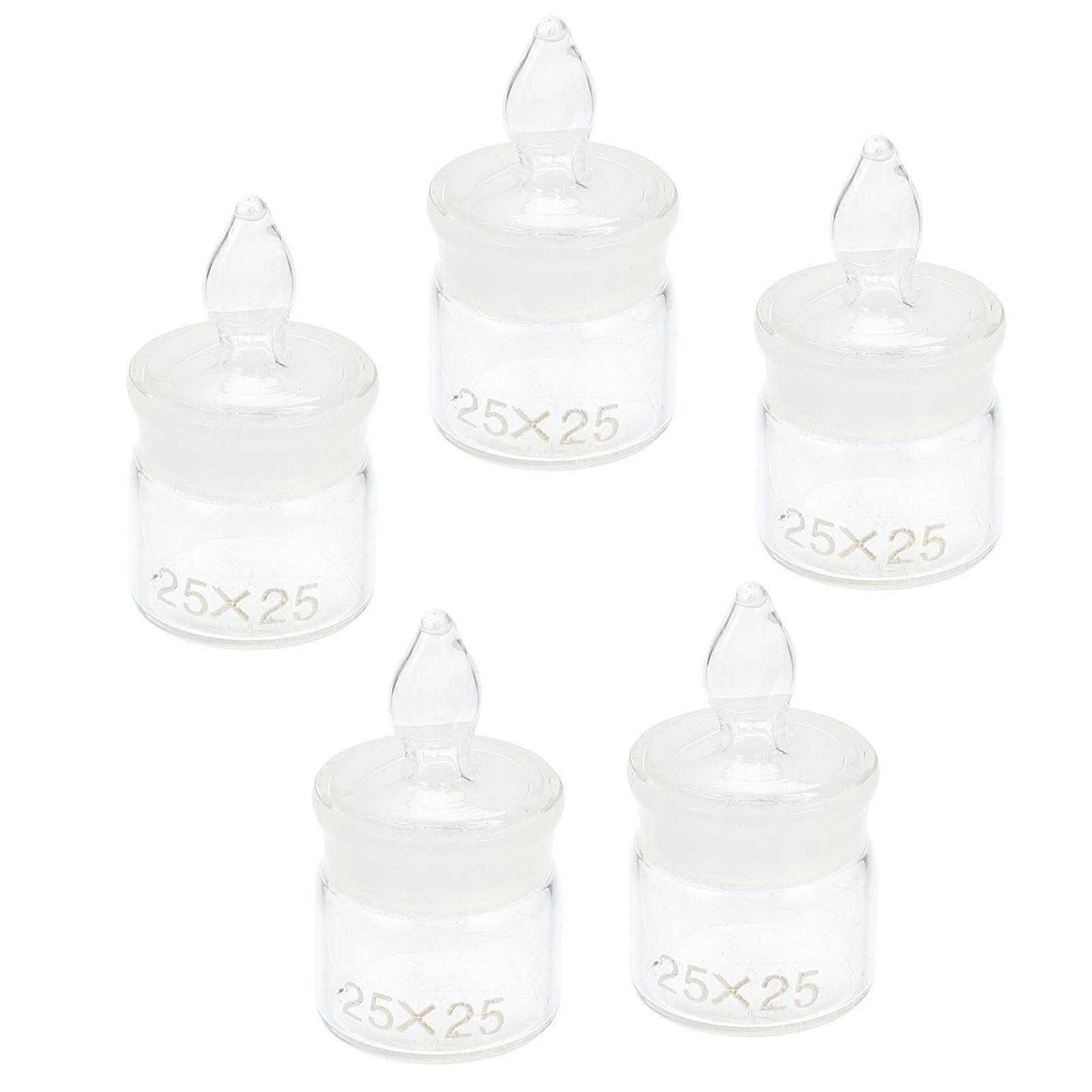 Glass Weighing Bottles Laboratory Weighing Holder with Lid 5Pcs Set