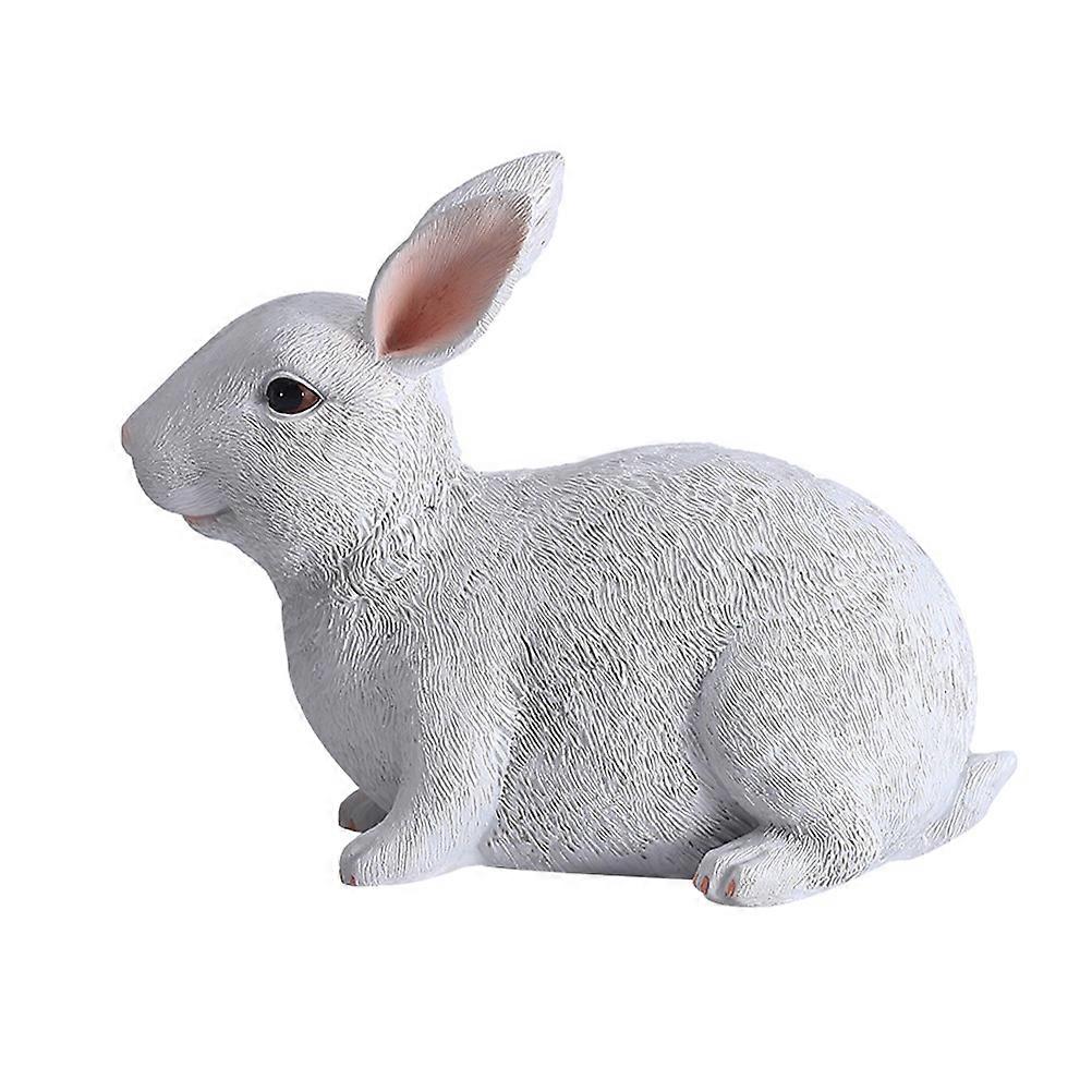 White Resin Bunny Adornment for Decoration Rabbit Figurine