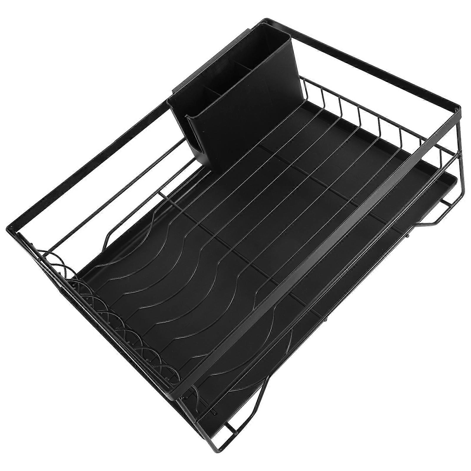 Kitchen Dish Draining Rack For Household Users Square Shape 15.9X11.8X5.7In Effective Organization 1Pack