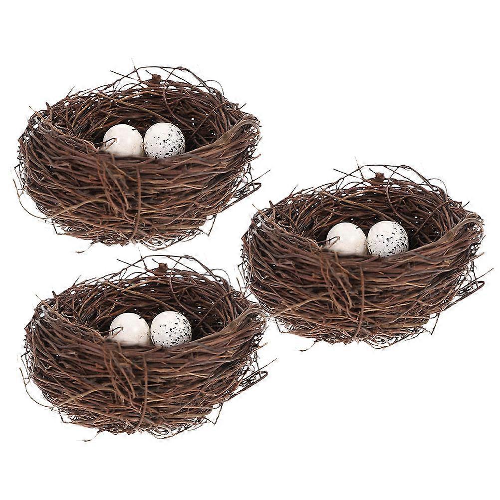 Artificial Bird Nest with Eggs Decorative Bird Nest for 9Sets Easter Ornaments