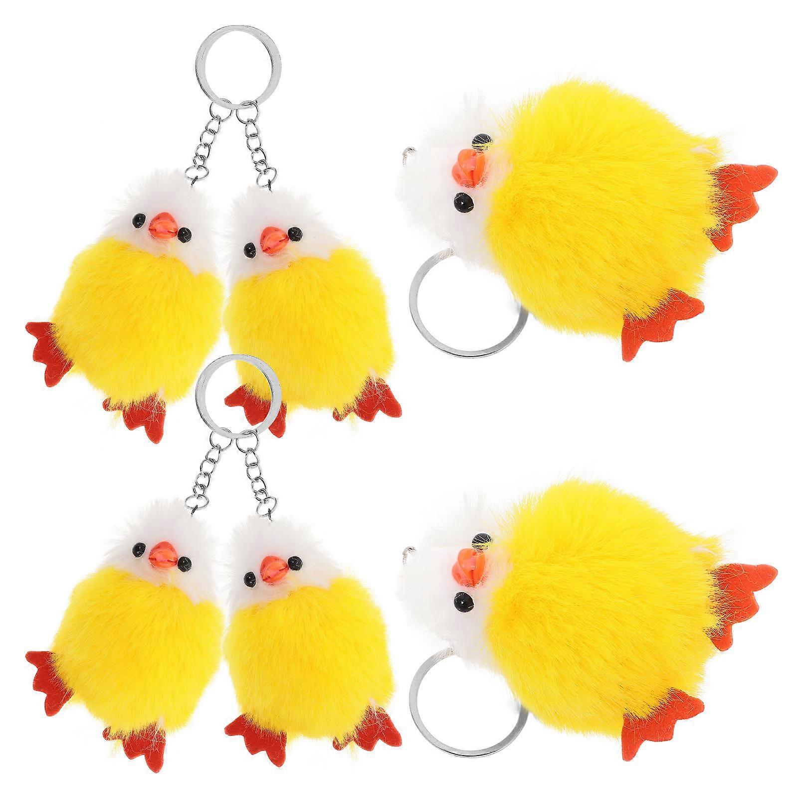 Easter Keychains for Decoration 6Pcs Mini Plush Chicken Animal Charms