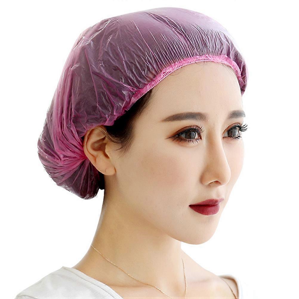 Disposable Bath Caps 200Pcs Elastic Shower Caps For Home Salon Pink Protective One-Time Use Prevent Hair from Getting Wet