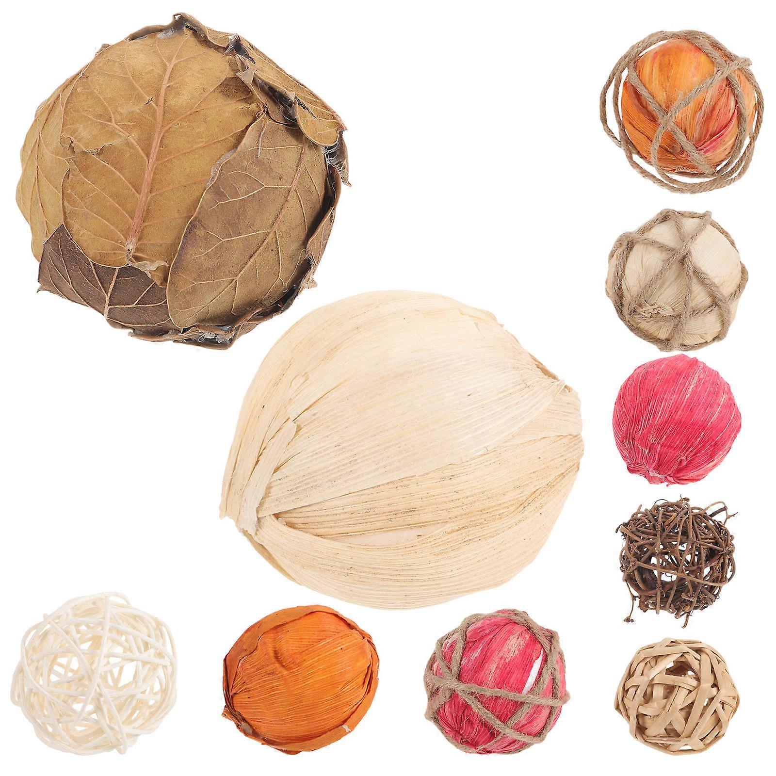 Natural Ball Decoration Craft Ball Photo Prop for 3Sets Home Display