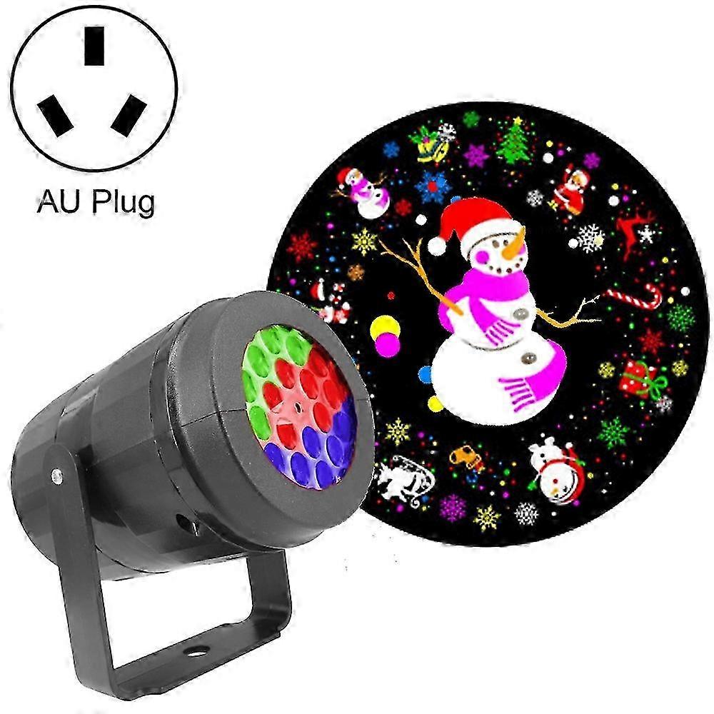 4W LED Snowflake Christmas Decoration Projector Light with 16 Patterns, Spec: AU Plug