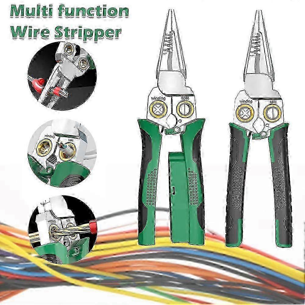50% Off-8 in 1 Multi-Functional Wire Stripper Scissors with Electrical Test,Cable Scissors 26s