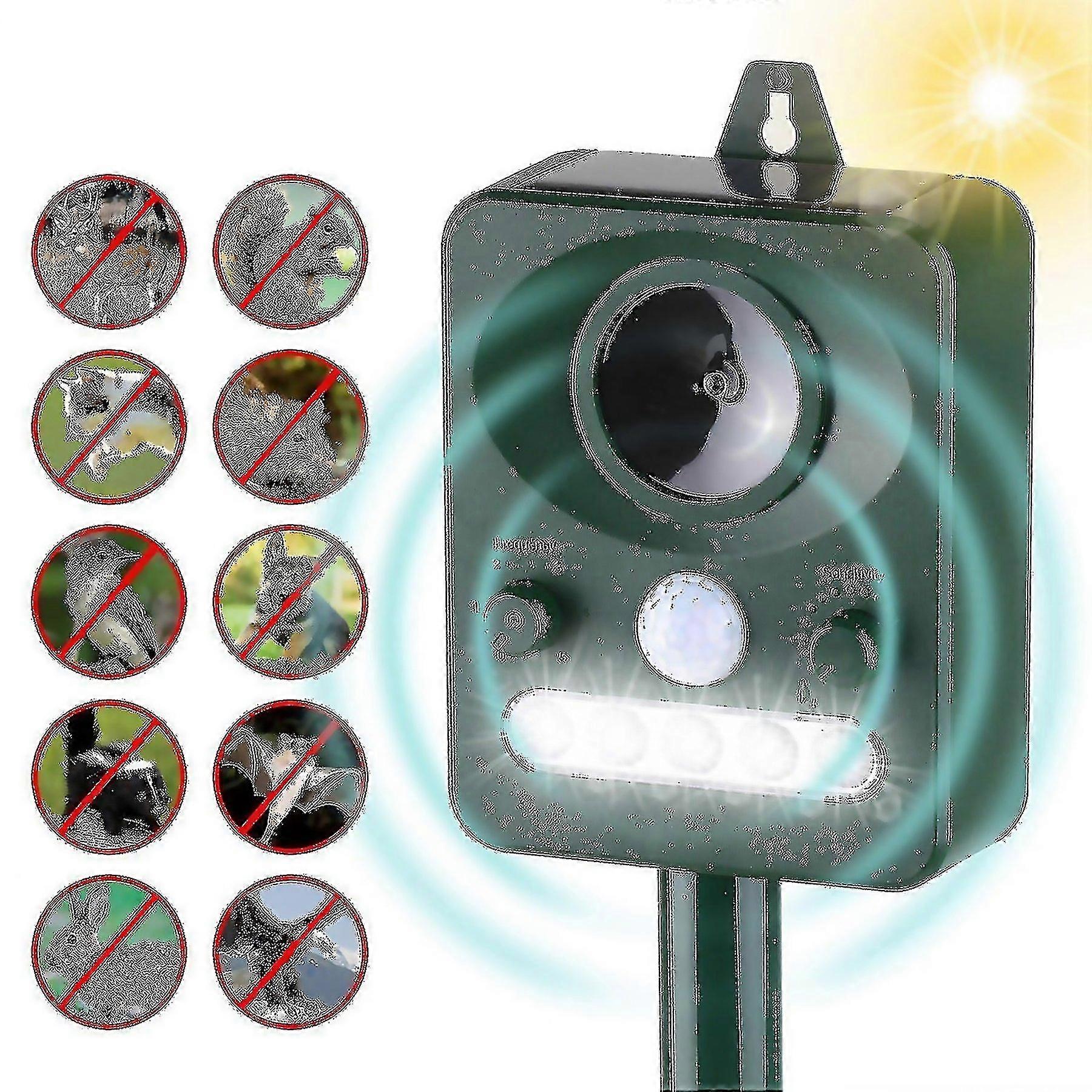 For Solar Ultrasonic Pest Repeller Outdoor Animal With Sound Motion Sensor And Flashing Light