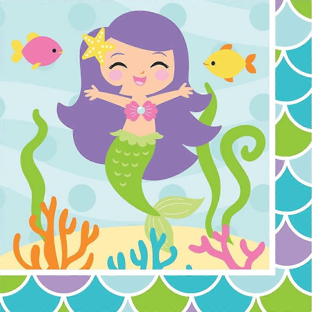 Mermaid Friends Beverage Napkins (16 Count)