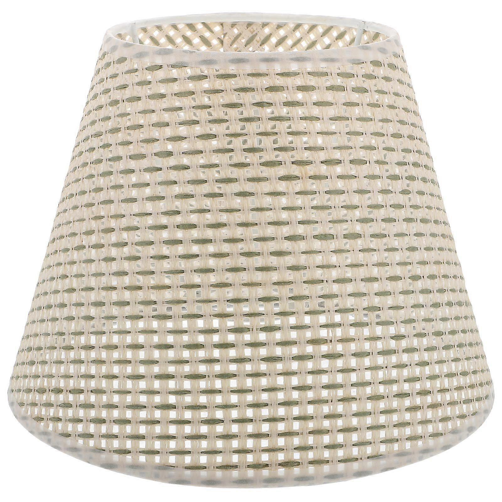 1Pc Manual Imitation Rattan Woven Lampshade Desk Lamp Lampshade Accessory Beige