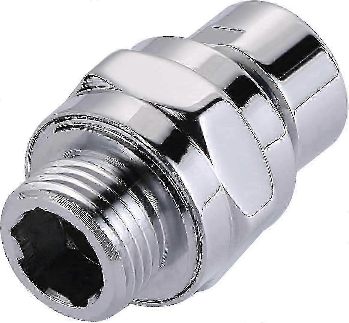 Polished Universal Shower Arm Connector with Adjustable Ball Joint - G 1/2 Rain Shower Head Adapter for Easy Installation