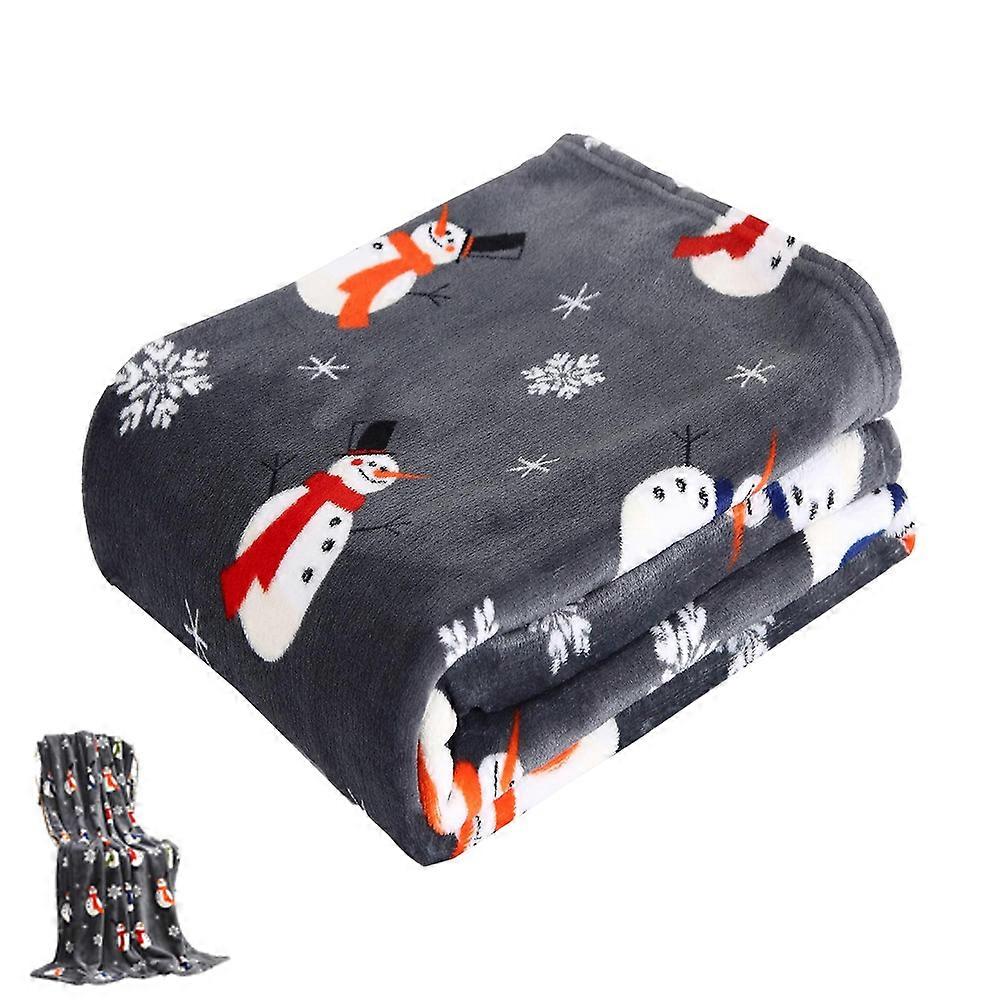 Christmas Prints Fleece Throw Soft Sofa Blanket Prints