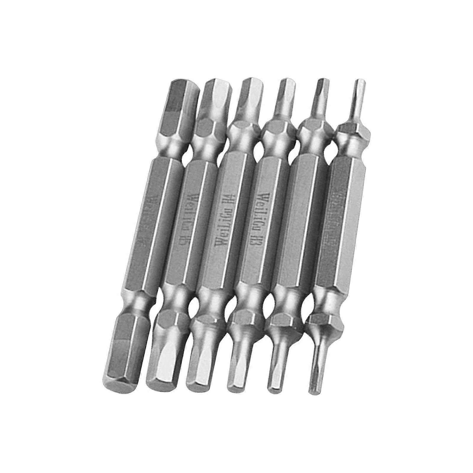 6pcs Double Headed Magnetic Hex Driver Bits Alloy Steel Magnetic Hex Bits For Long Lasting Performances And Efficiency Multicolor