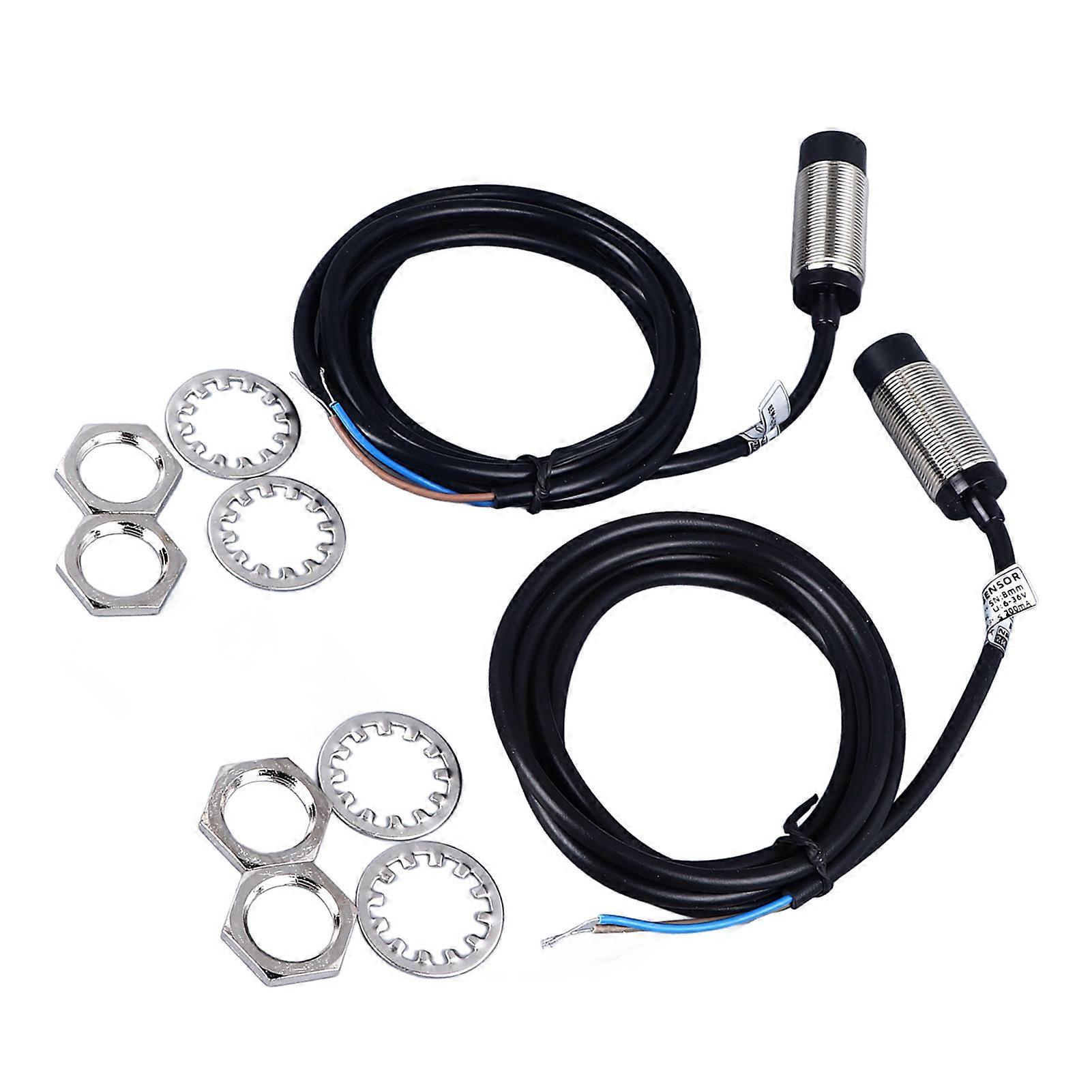 2PCS Inductive Proximity Sensor DC 2 Wire Normally Closed Detecting Distance Approach Sensor