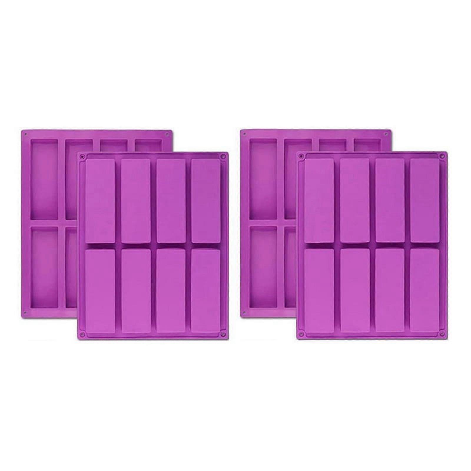 4PCS Rectangle Silicone Mold Energy Bar Maker Chocolate Cornbread Cheesecake Soap Mould