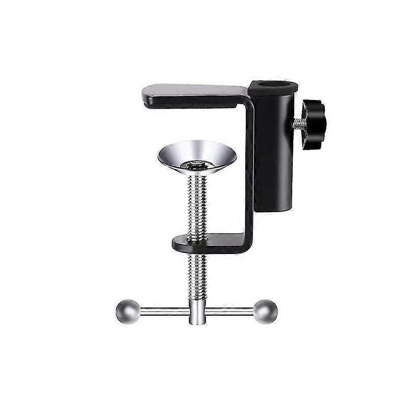 Botao 2PCS قابل للتعديل 0-50mm ذراع مكتب المشبك الجدول مصباح كليب حامل معدني حامل - أسود