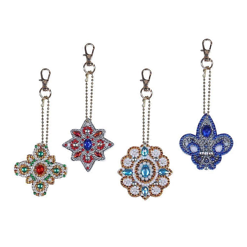 pineapple pom pom photo tag keychain