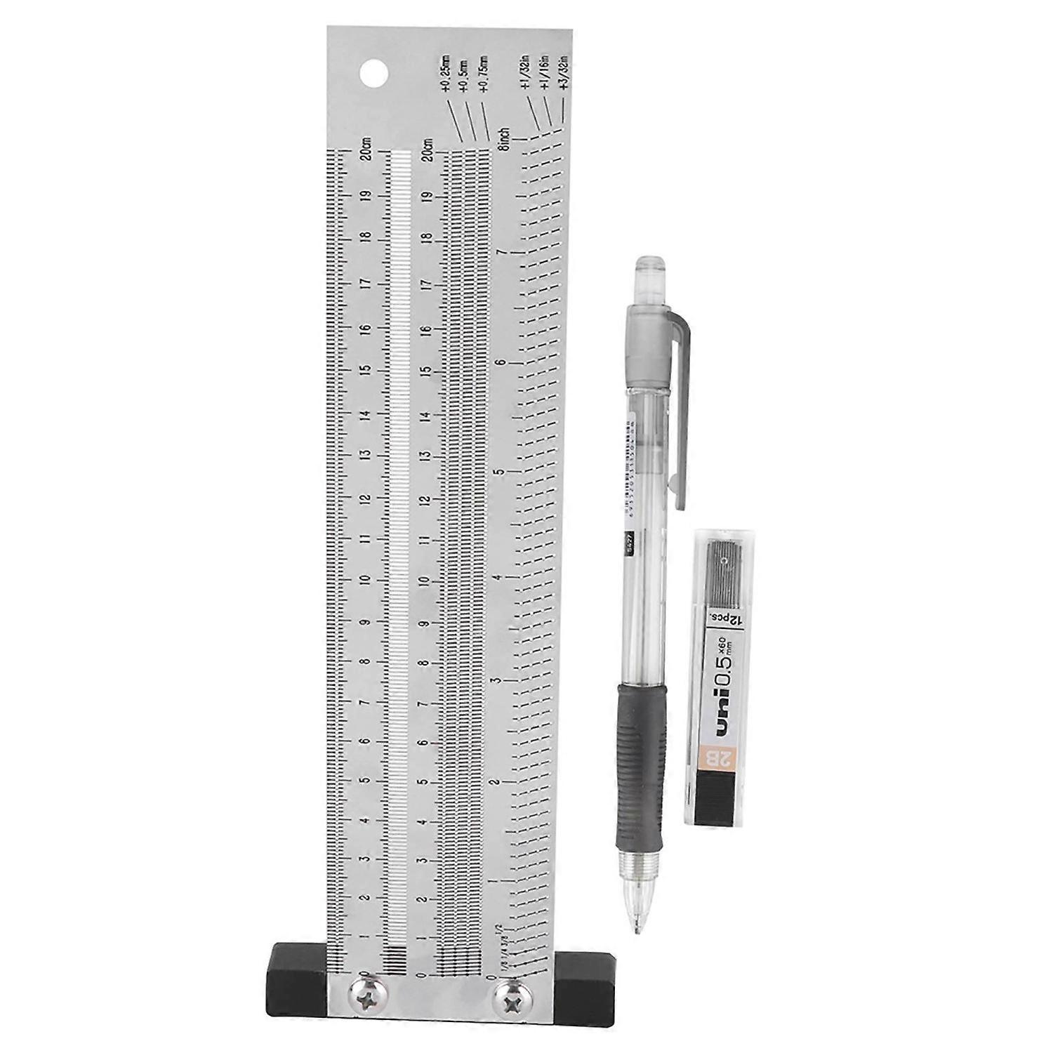 Ultra Precision Marking Ruler Stainless Steel Woodworking Scribing Ruler Gauging Tool8 inches