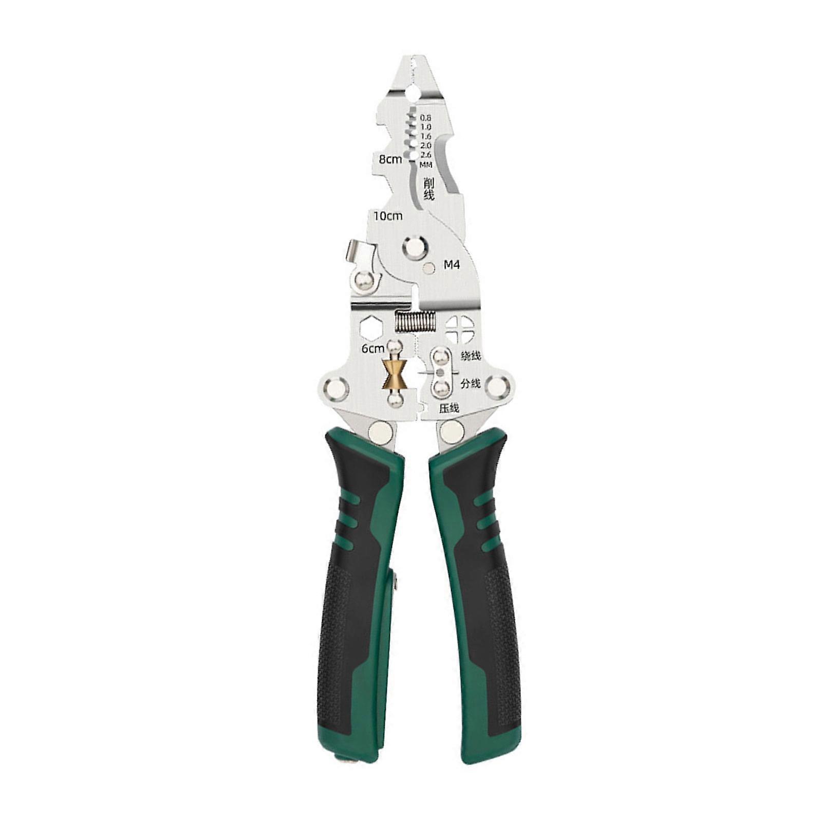 Electrician Essential Tool Kit Wire Stripper Voltages Tester Cable Cutter Sturdy Carbon Steel Build for Professional Use Multicolor