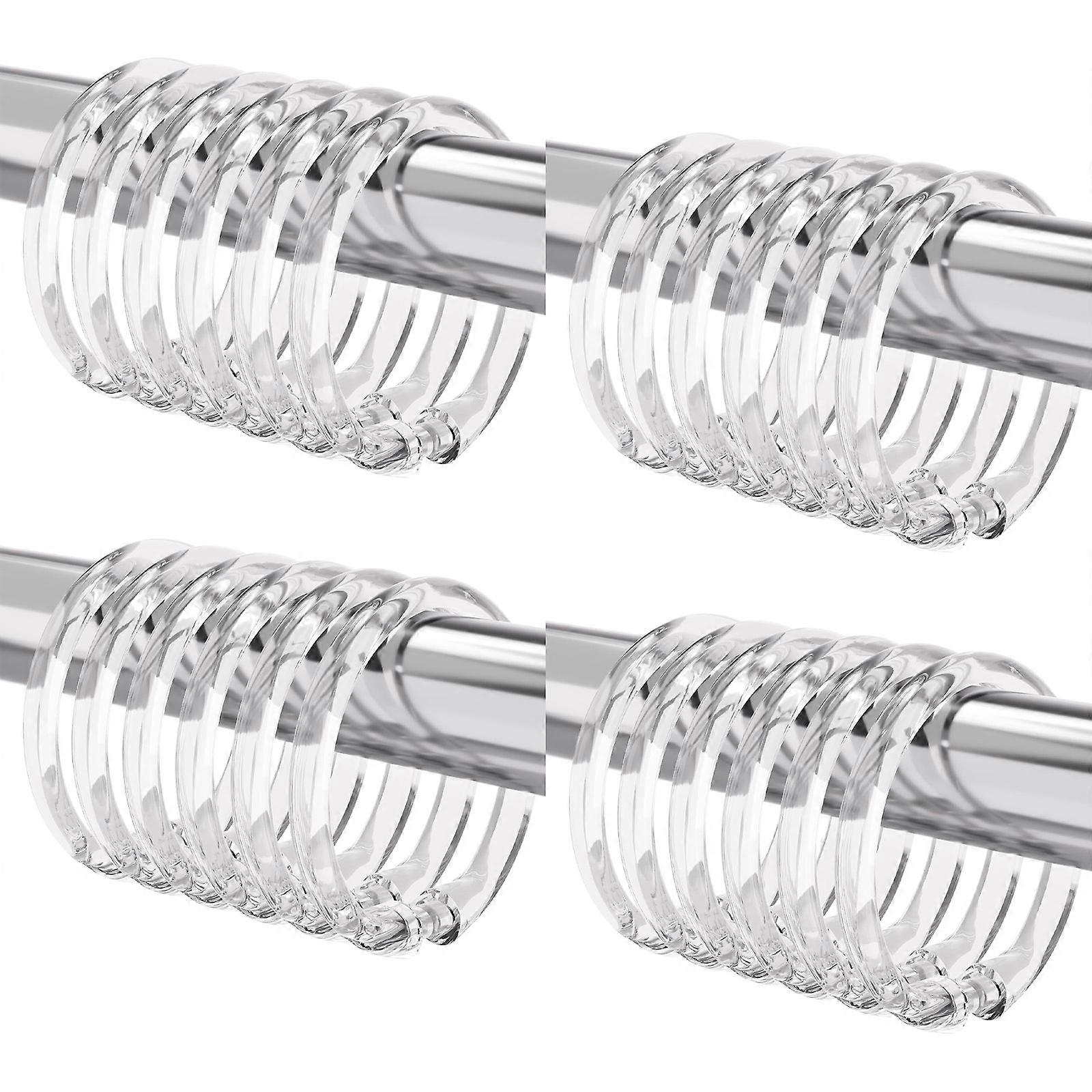 24 Piece Portable Bathroom Hooks For Shower Curtains Secure Snap Closure Easy Adjustments Multipurpose Use Multicolor