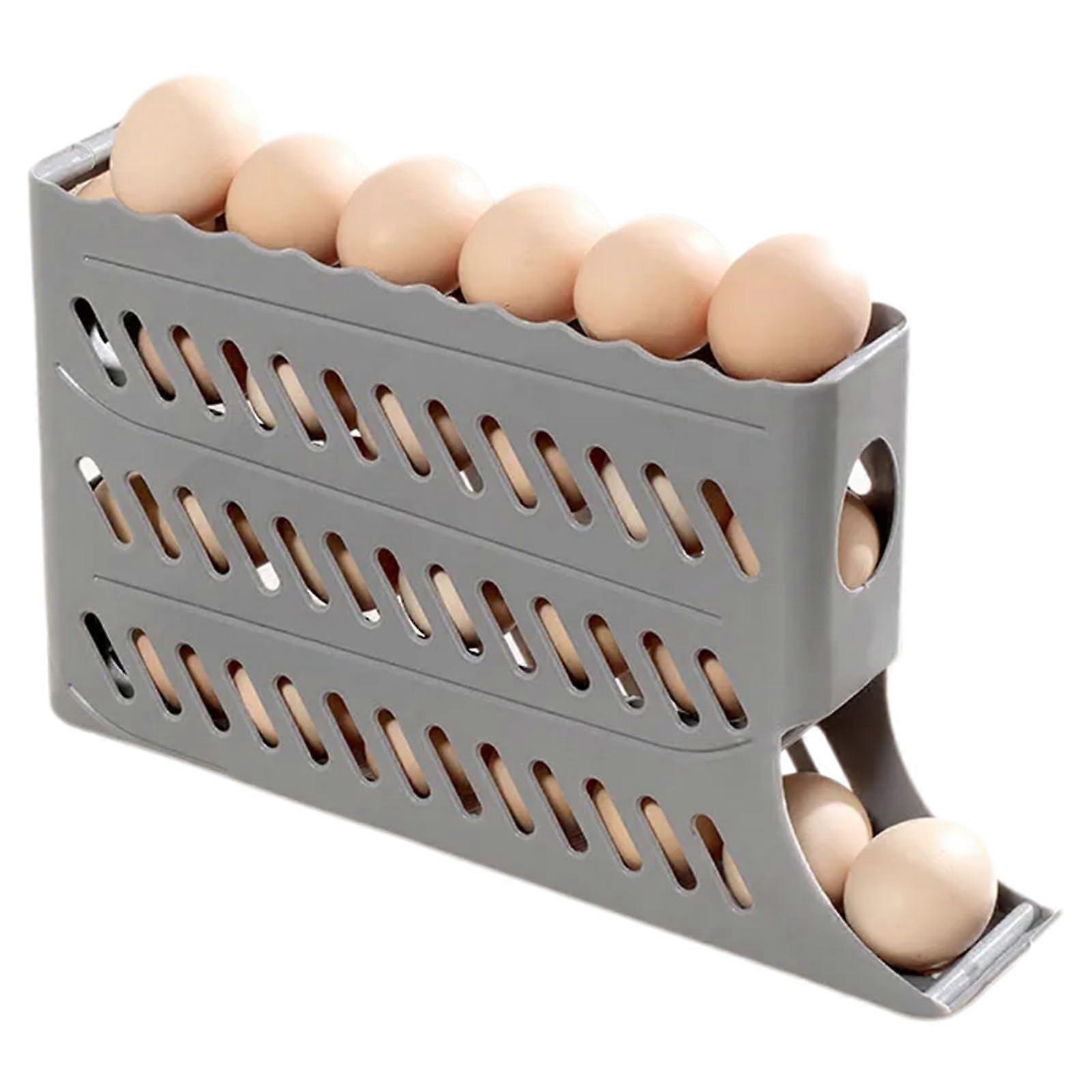 Multilayer Egg Storage Container Automatic Egg Rack Gray For Housewives And Cooking Enthusiasts