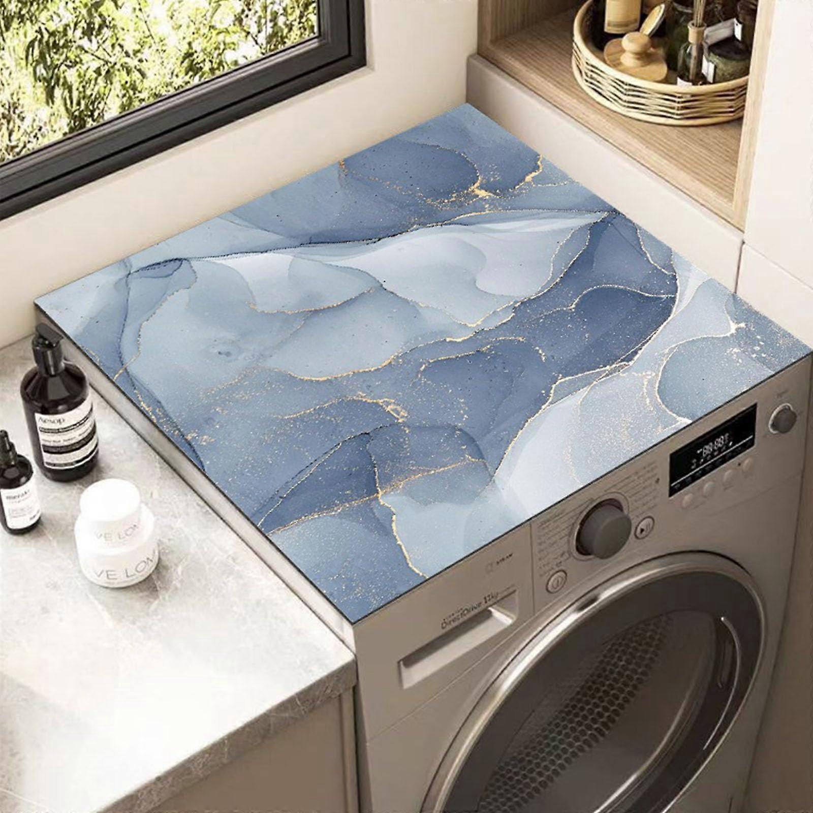 Washing Machine  Protector Mat NonSlip Marble Pattern 60x60cm for Dryer Fridge Microwave