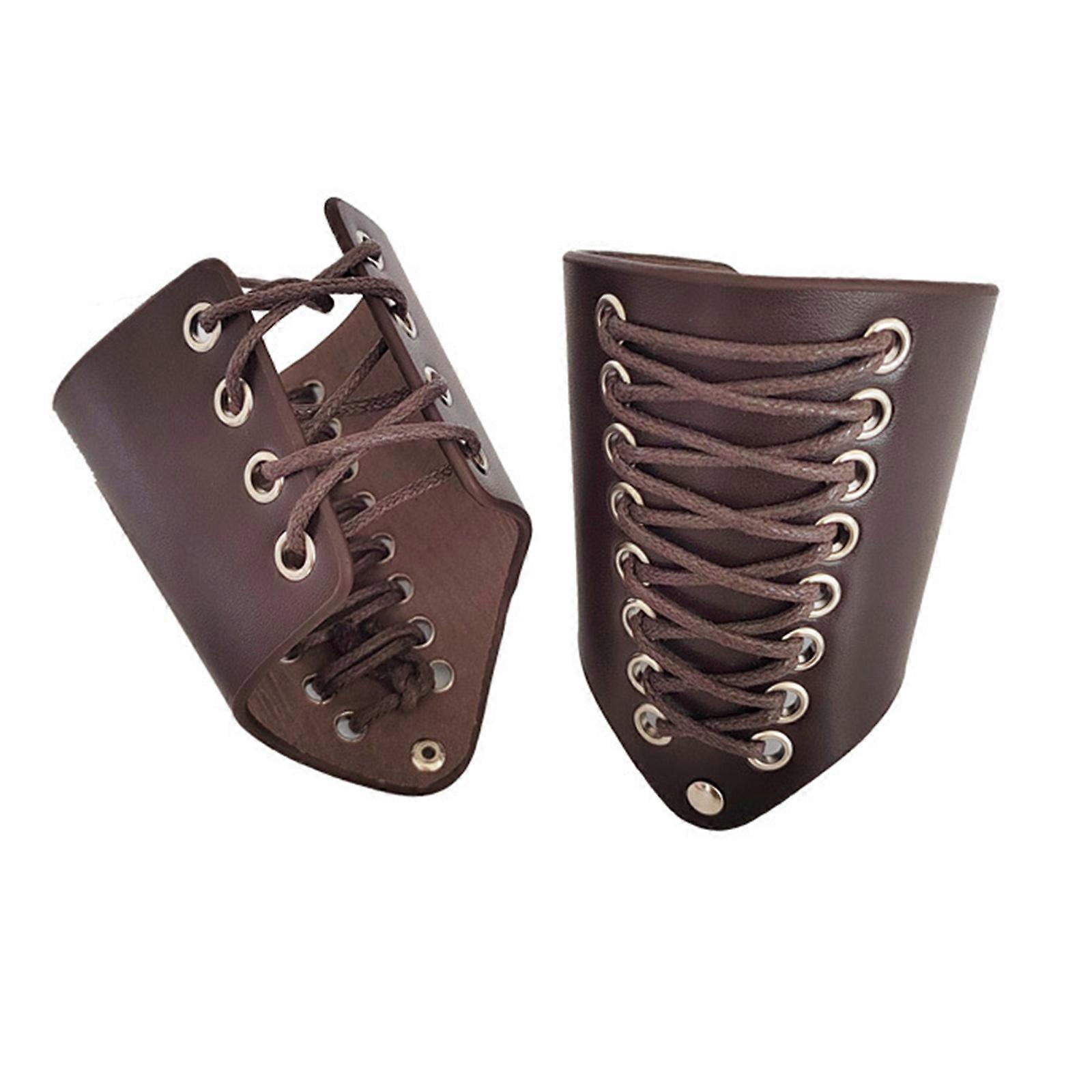 Unisex Customizable Motorcycle Arm Guards Combining Laceup Look And Ergonomic Support  Brown