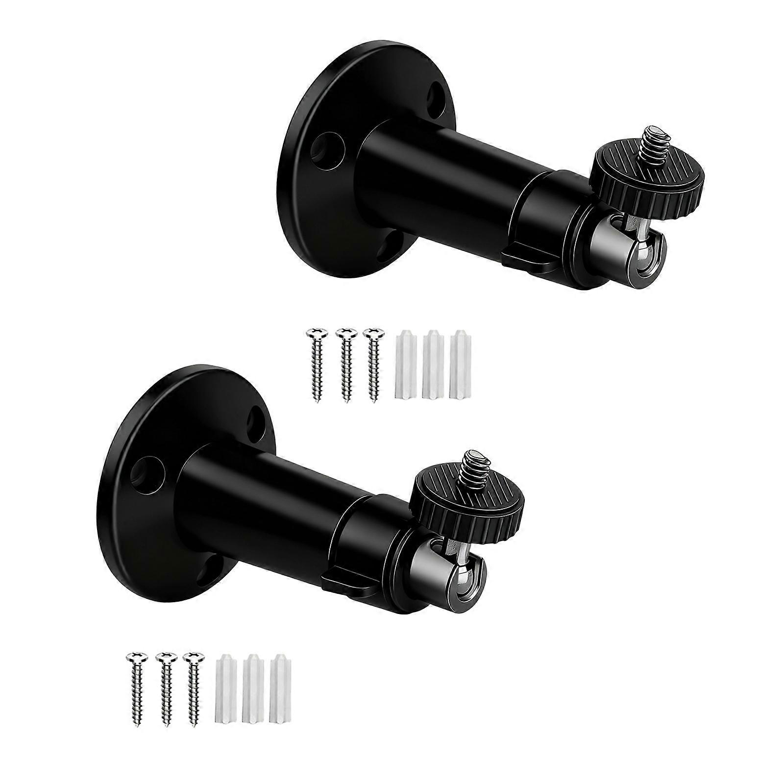 Small Space Camera Wall Mount Support With 360 Degree Rotation And Tilt Adjustment For Complete Surveillances Coverage  Black