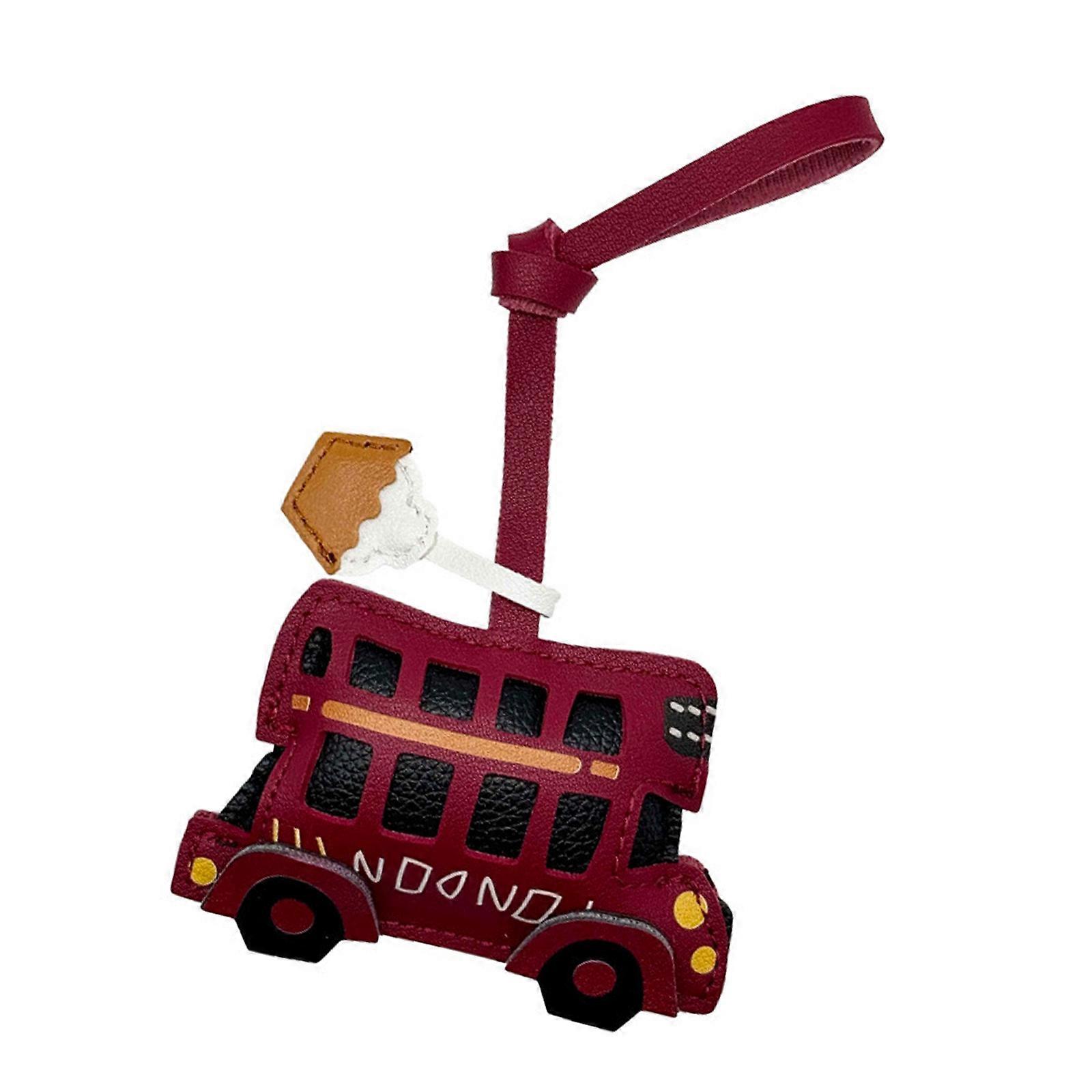 Bag Charm Mushroom/Bus Shape Leather Texture Suitable for Keys Bags Trendy Leather Composite Thoughtful Gift Solution Multicolor