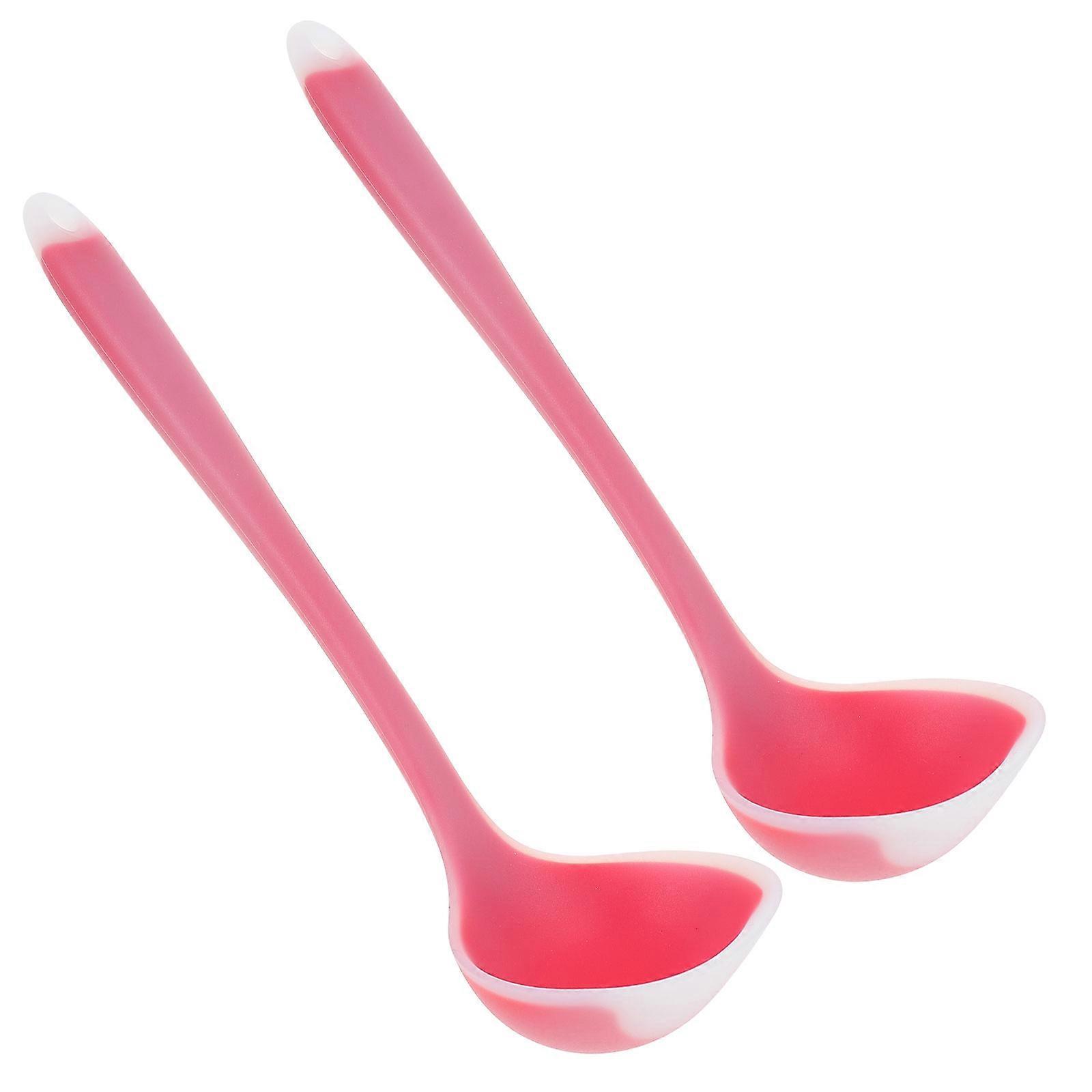2 Pcs Silicone Soup Ladle Food Serving Spoons Multi-purpose Spoons Cooking Utensils