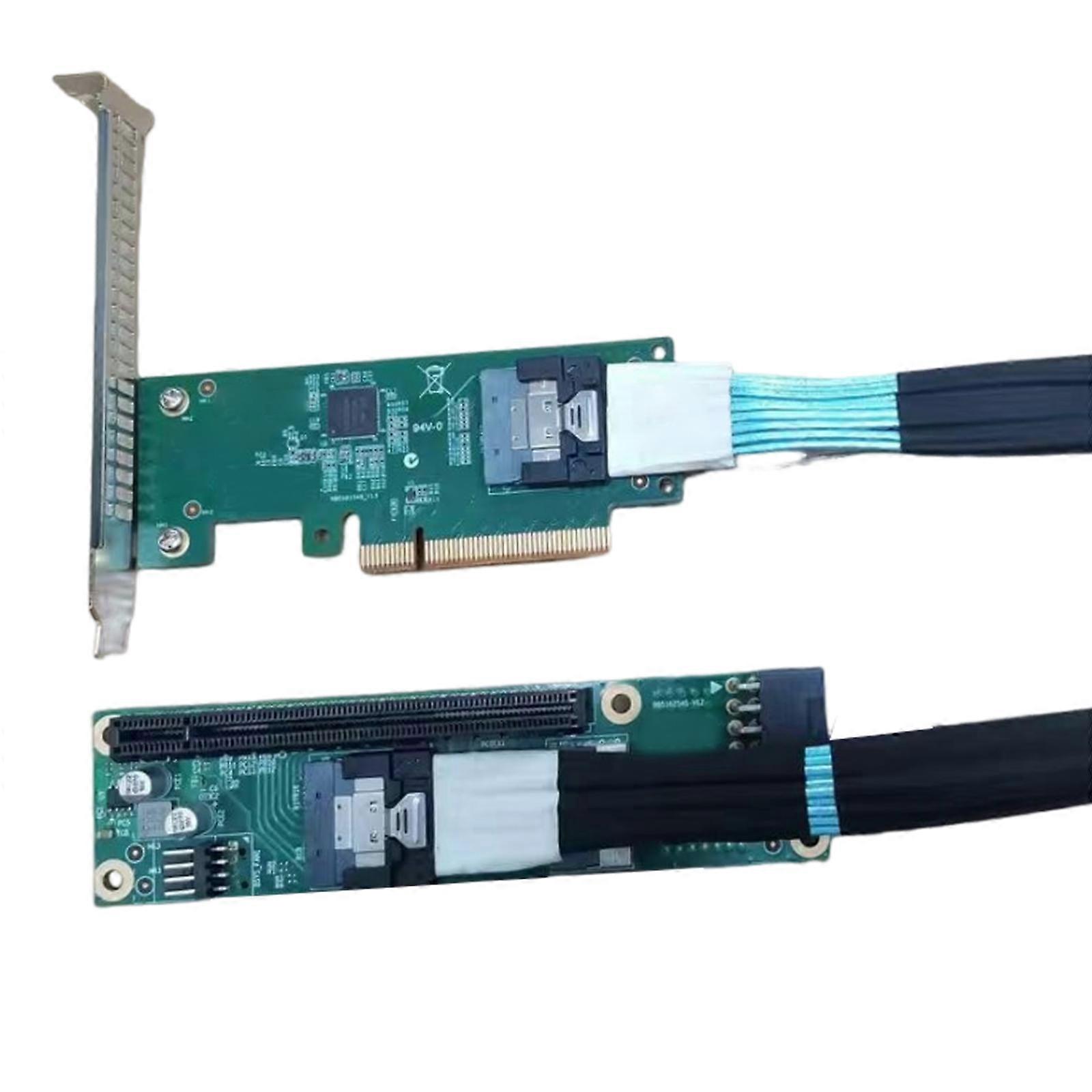 Highly Speed SFF-8654 8i to PCIe 4.0 x4 x8 Adapters Extension Card PCIe Adapters for Nvme Mainboard Computer Multicolor