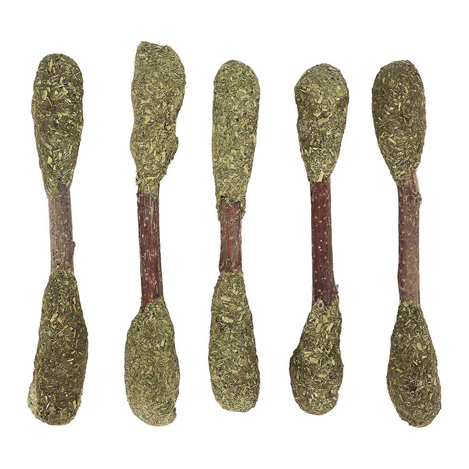 5PCS Rabbit Chew Sticks Teeth Grinding Interactive Alfalfa Grass Hamster Chew Toy for Golden Bear Gu