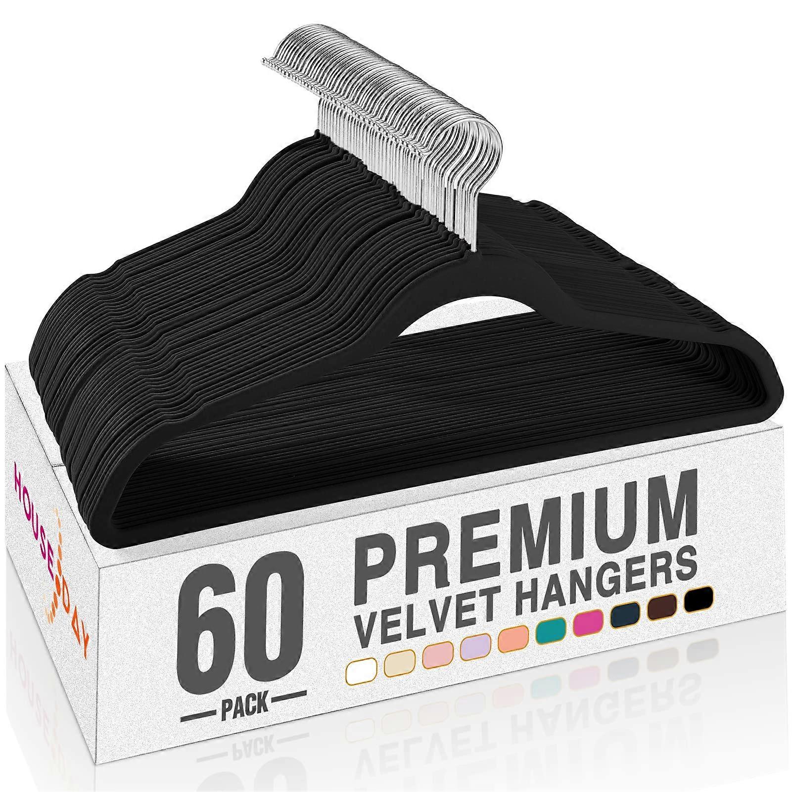 Velvet Hangers 60 Pack Non Slip Slim Space Saving Coat and Suit Hangers with 360° Swivel Hooks