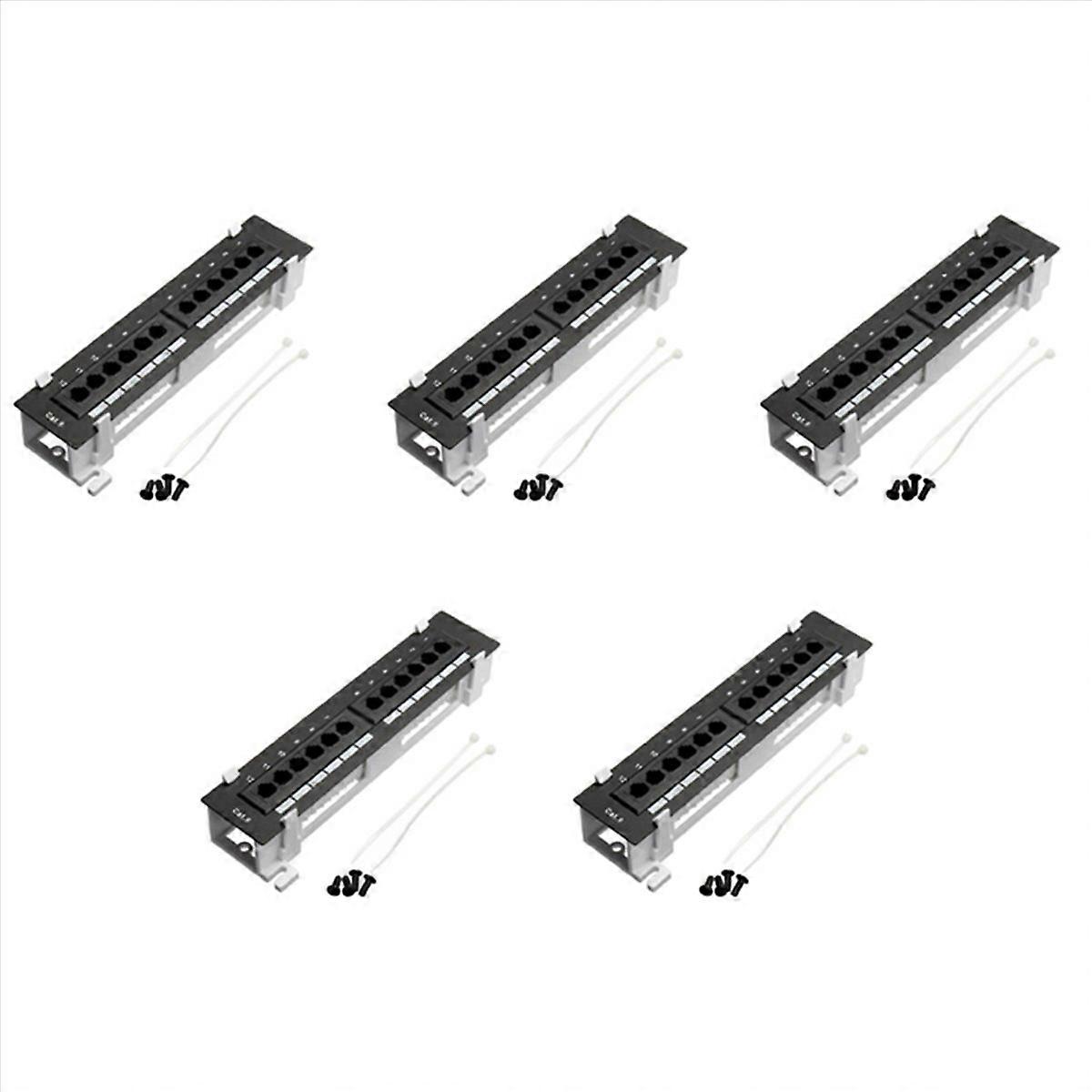 5X Network Tool Kit 12 Port CAT6 Patch Panel RJ45 Networking Wall Mount Rack with Wall Mount Bracket