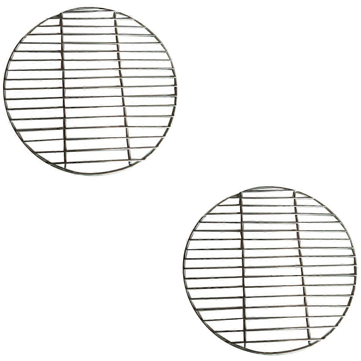 2pcs Round Grill Mesh Round Grill Grate Multi-function Mesh Net Practical Grill Mesh Barbecue Wire Mesh