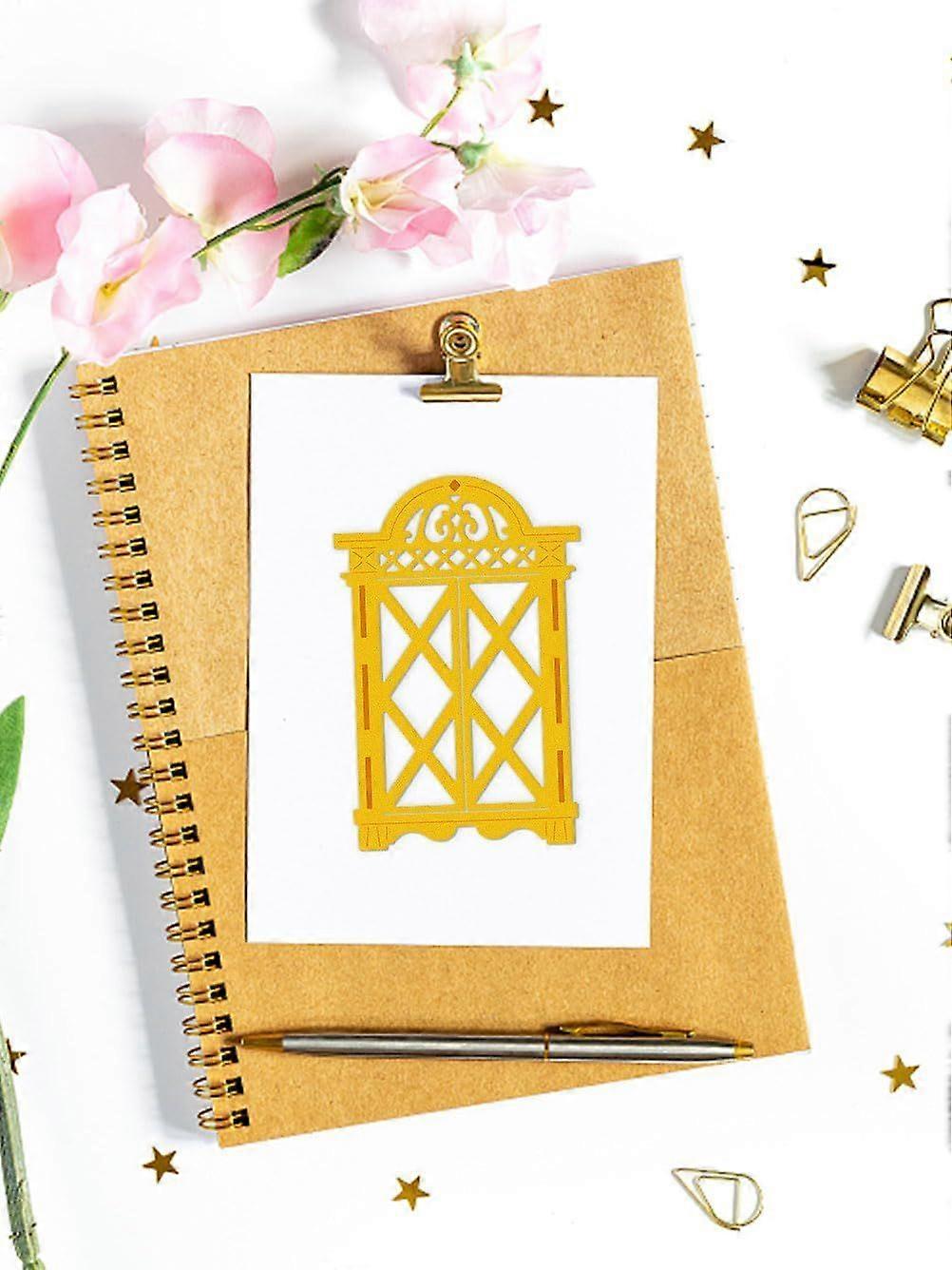 1Pc Retro Window Cutting Dies Window Theme Carbon Steel Cutting Dies Stencils Scrapbooking Template for DIY Scrapbooking Photo Album Decorative Emboss