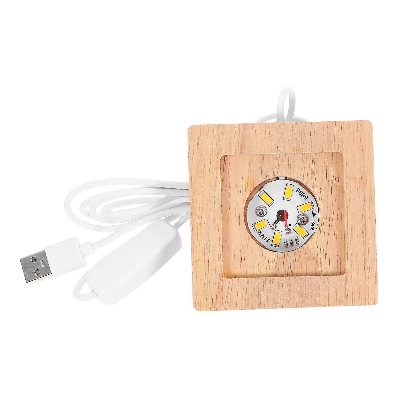 LED Wooden Display Stand for Crystal Display with Light Square Base