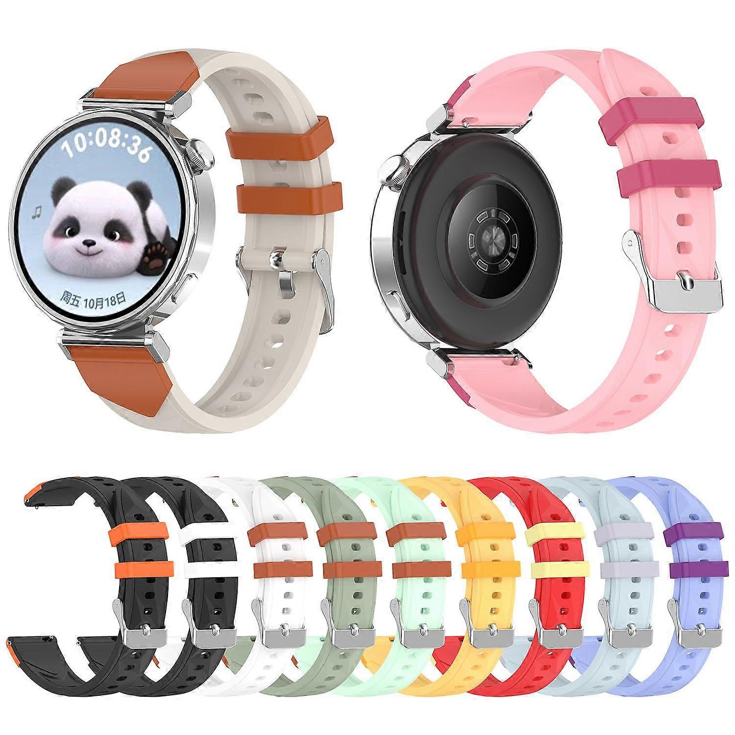 Triangular Diamond Texture Two Color Silicone Watch Band 18mm