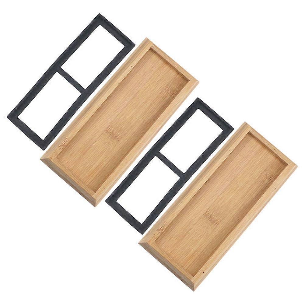 Whetstone Base Home Sharpener Holder Grinding Tool Rubber Bamboo Sharpening Stand Support Non-slip Storage Rack 2 Sets