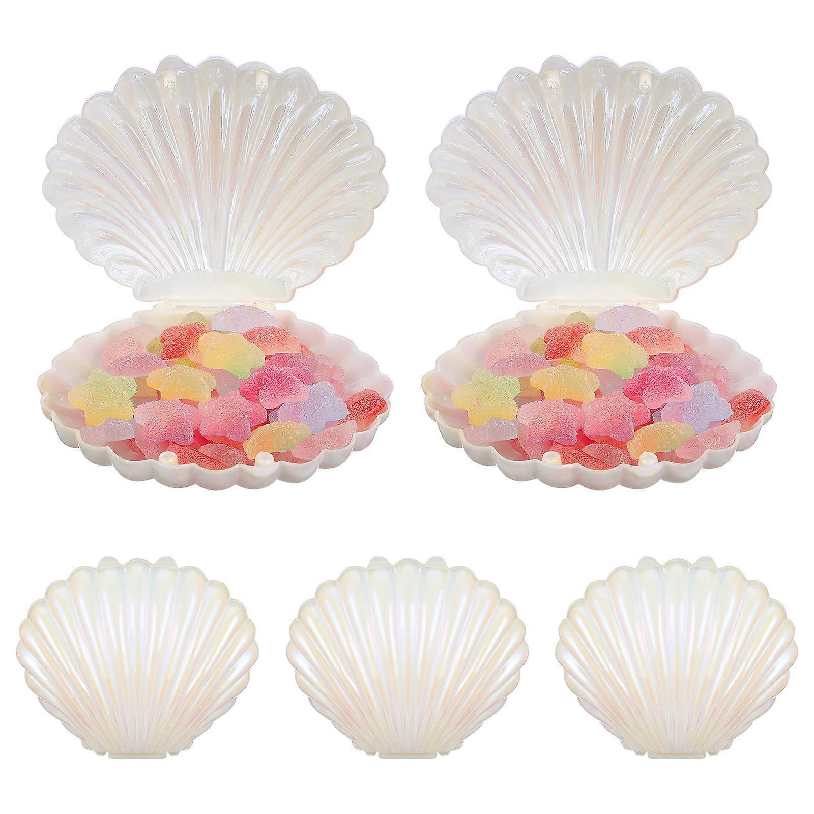 Seashell Candy Boxes for Adults with Novelty Shell Shape Perfect for Party Favors and Storage Use White 30 Pieces
