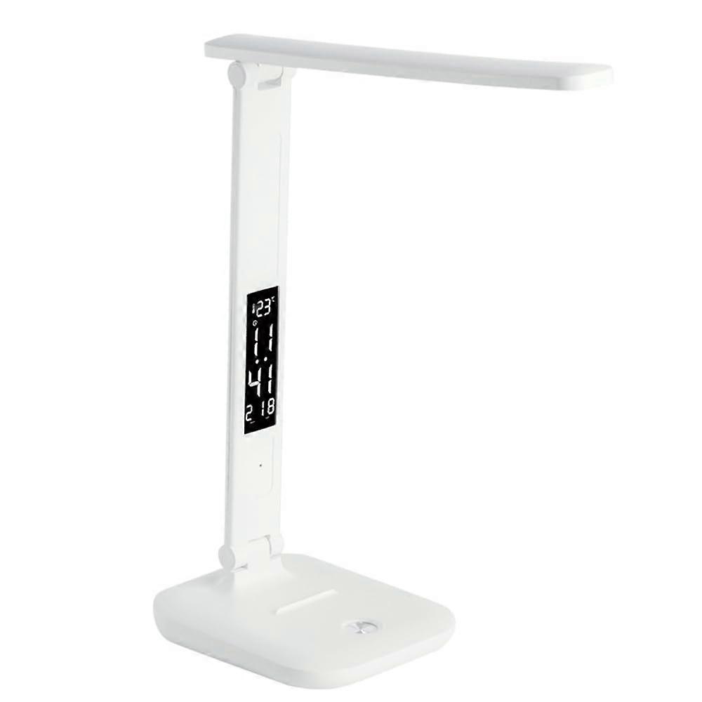 LED Desk Lamp with Adjustable Arm, Foldable Design, ThreeLevel Dimming, Modern White Table Light